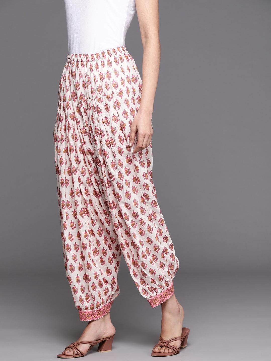 Multicoloured Printed Cotton Salwar Pants