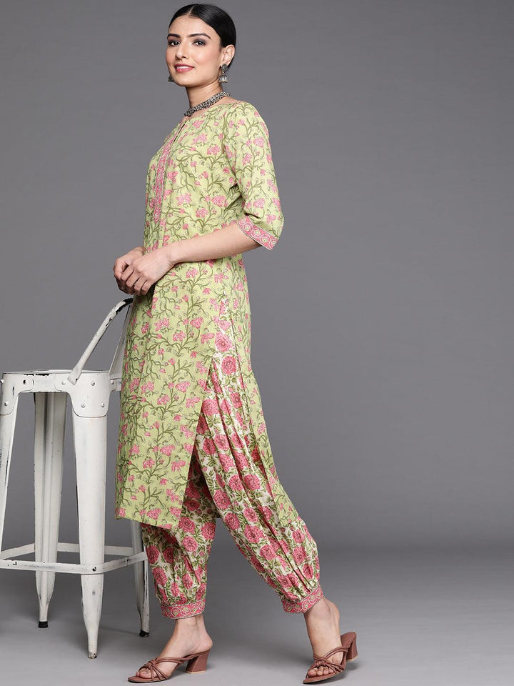 Multicoloured Printed Cotton Salwar Pants - ShopLibas