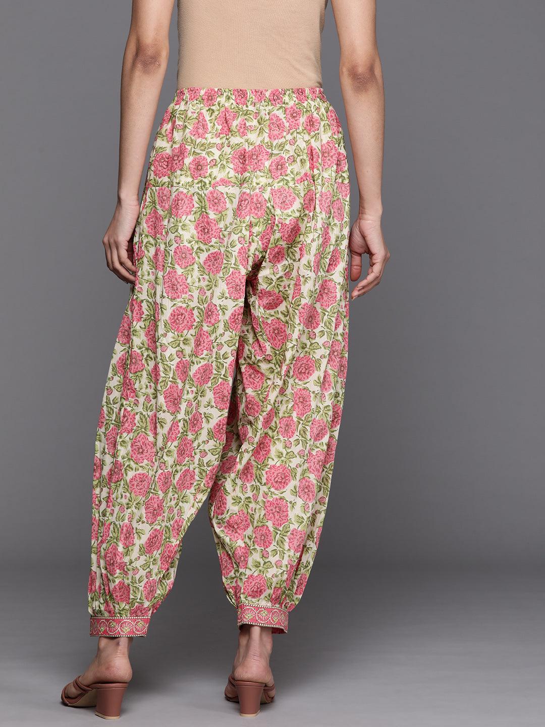 Multicoloured Printed Cotton Salwar Pants