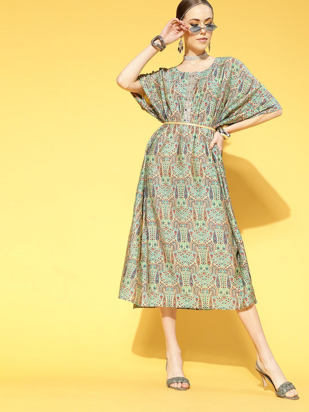 Multicoloured Printed Silk Blend Dress