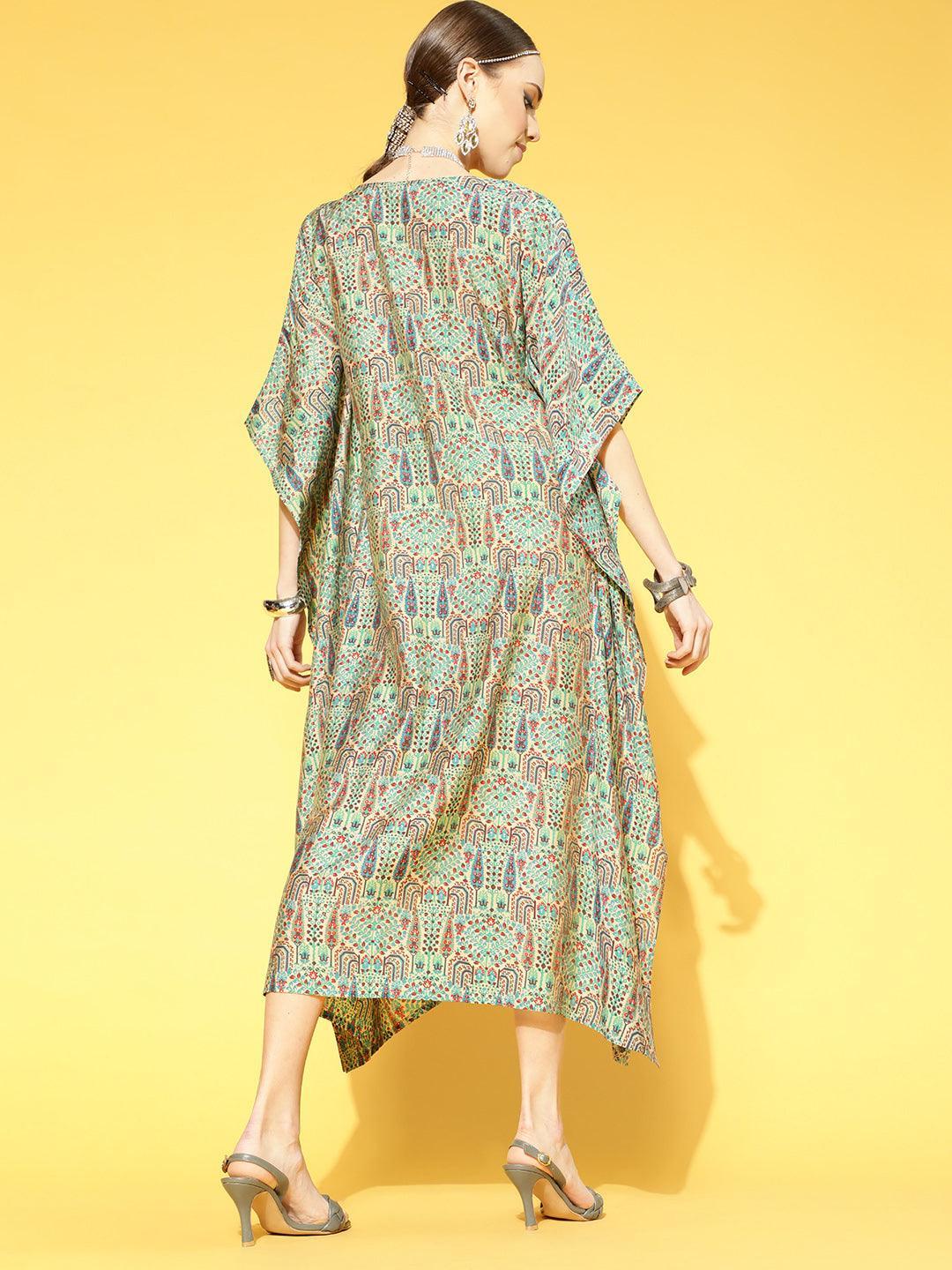 Multicoloured Printed Silk Blend Dress