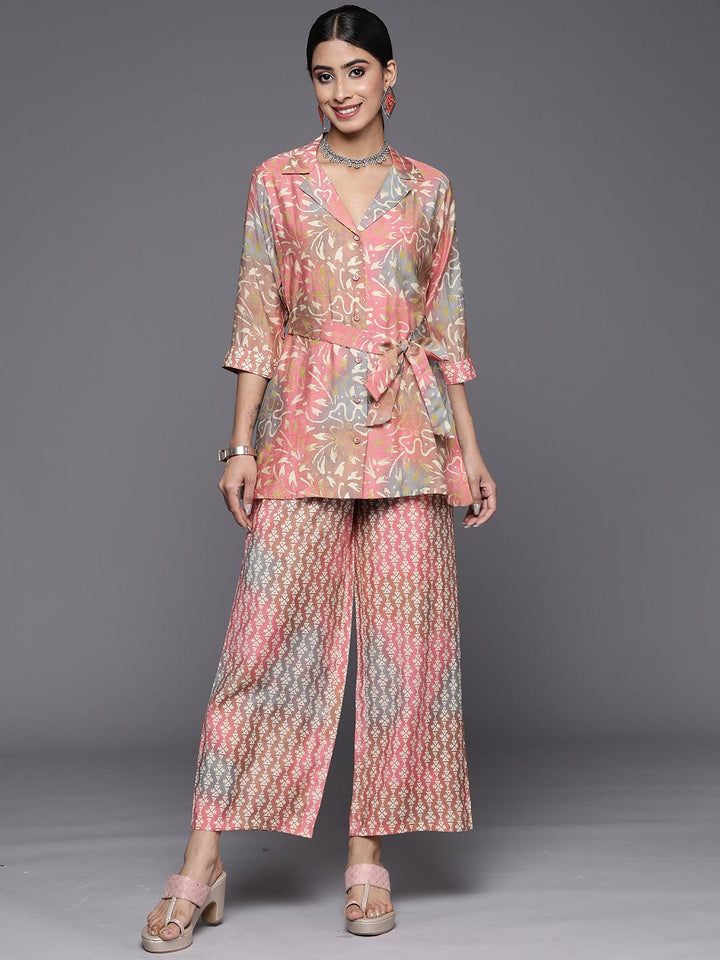 Multi Printed Silk Blend Co-Ords - ShopLibas