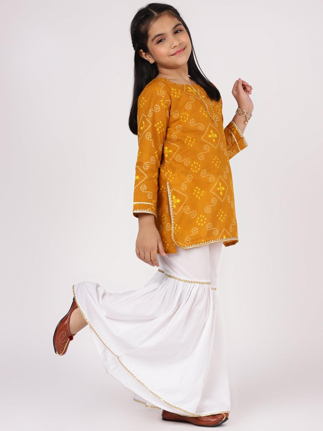 Mustard Printed Cotton Suit Set - ShopLibas