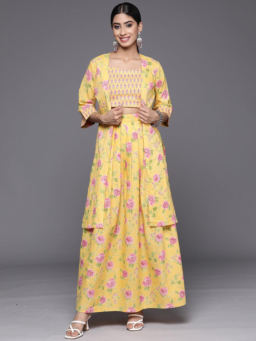 Mustard Printed Cotton Co-Ords - ShopLibas