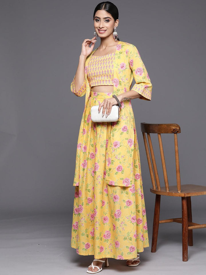 Mustard Printed Cotton Co-Ords - ShopLibas