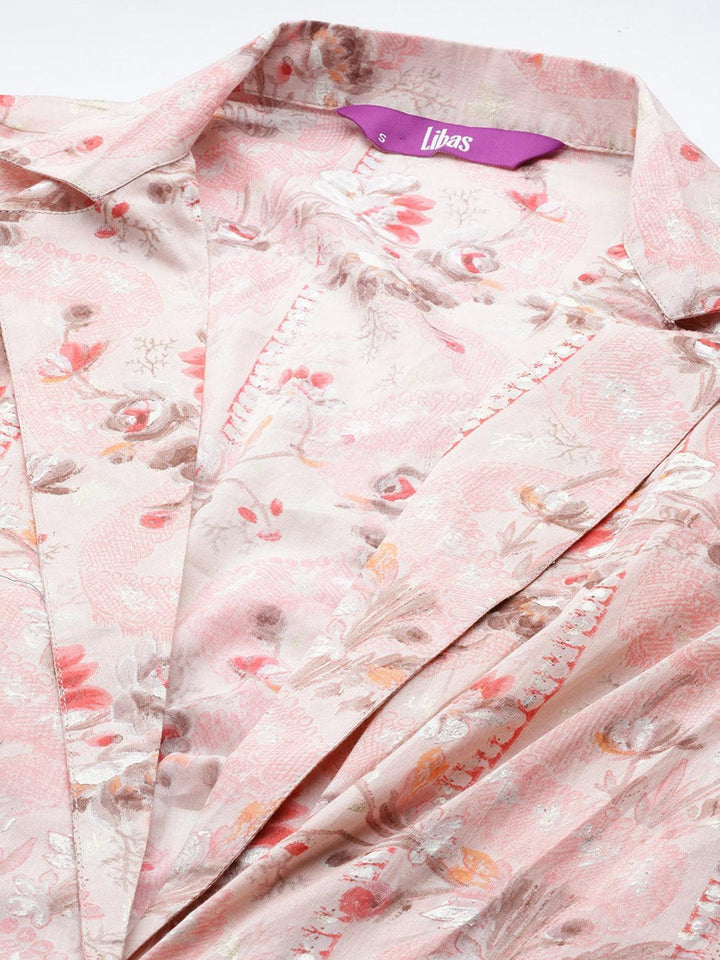 Peach Printed Cotton Co-Ords - ShopLibas