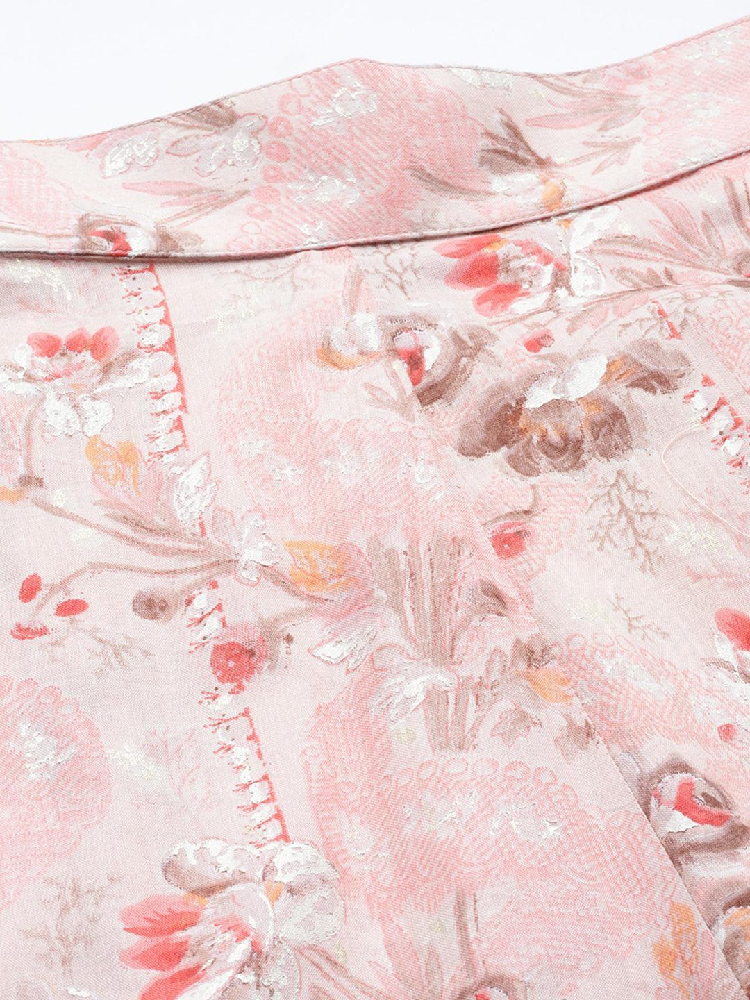 Peach Printed Cotton Co-Ords - ShopLibas