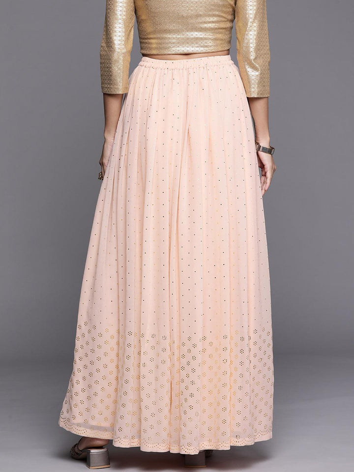 Pink Embellished Georgette Skirt - ShopLibas