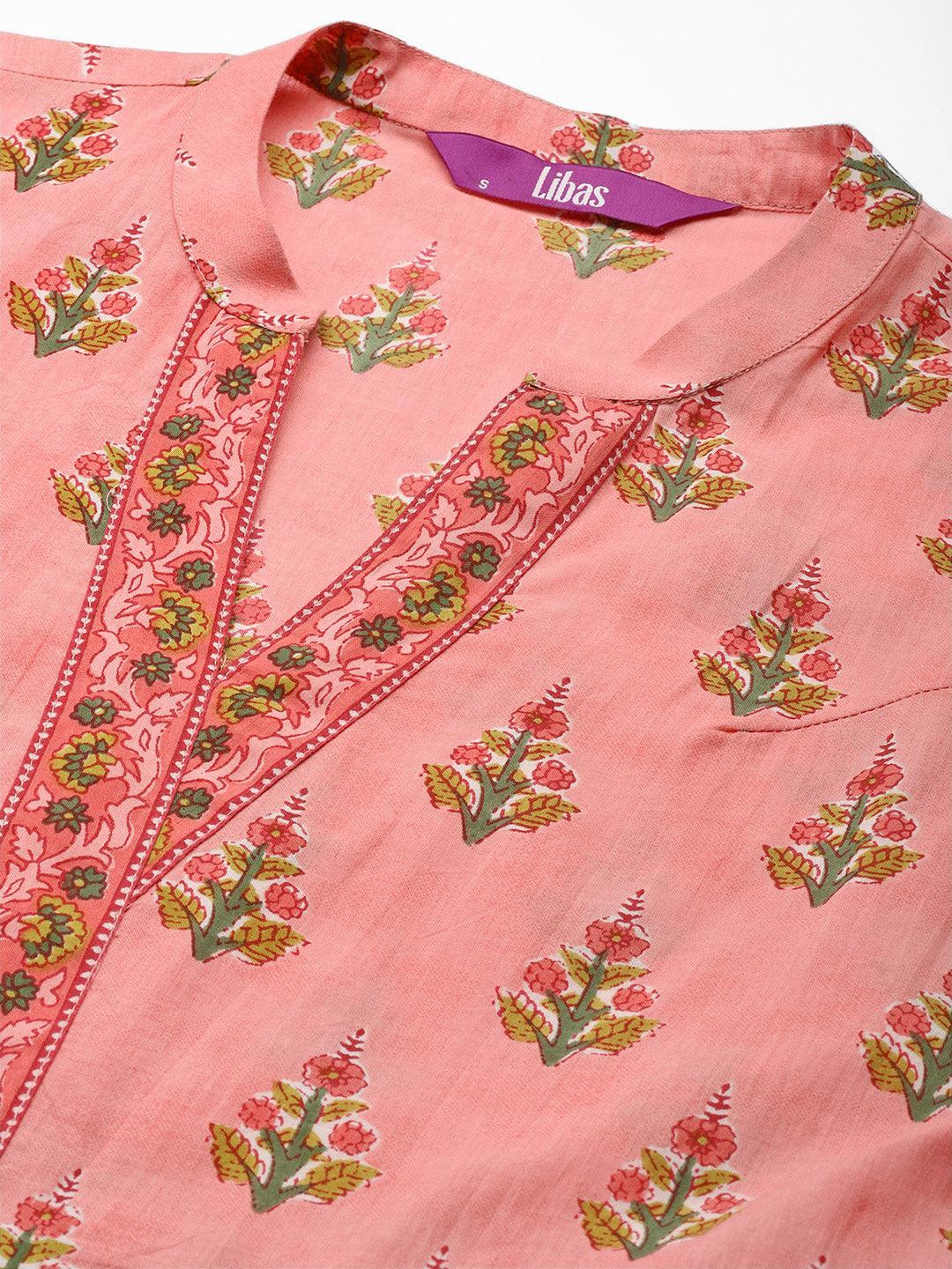 Pink Printed Cotton Dress - ShopLibas