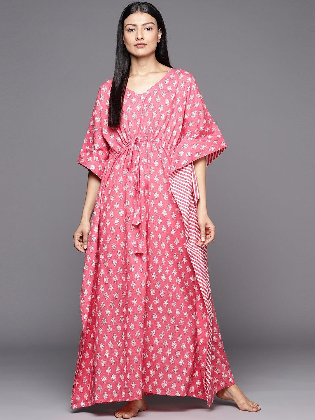 Pink Printed Cotton Nightdress