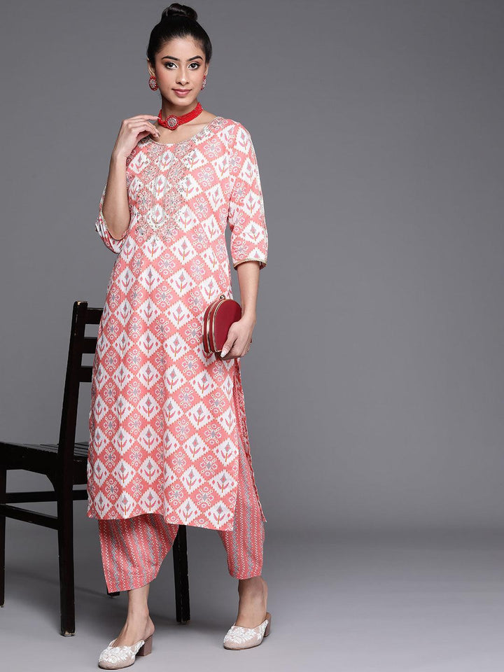 Pink Printed Cotton Salwar - ShopLibas