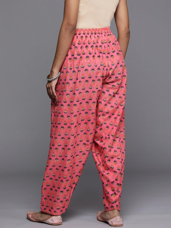 Pink Printed Cotton Salwar Pants - ShopLibas