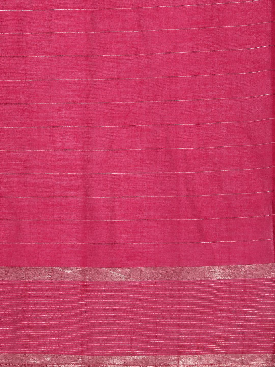 Pink Printed Rayon A-Line Kurta With Trousers & Dupatta