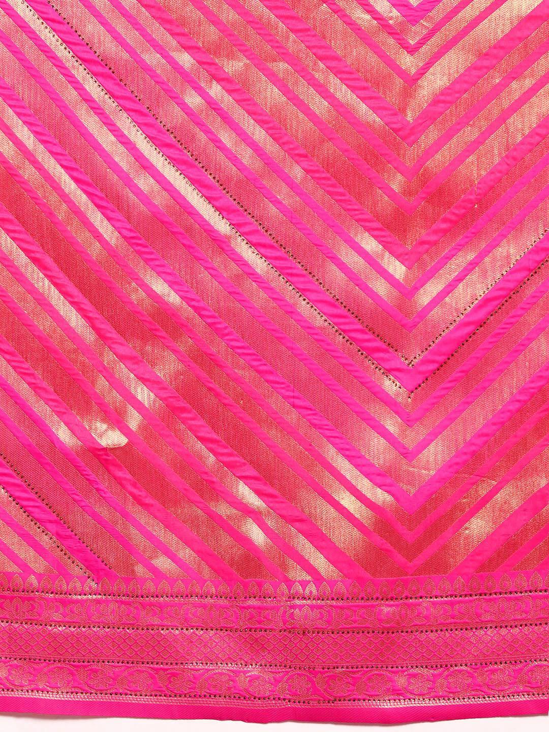 Pink Woven Design Brocade Saree