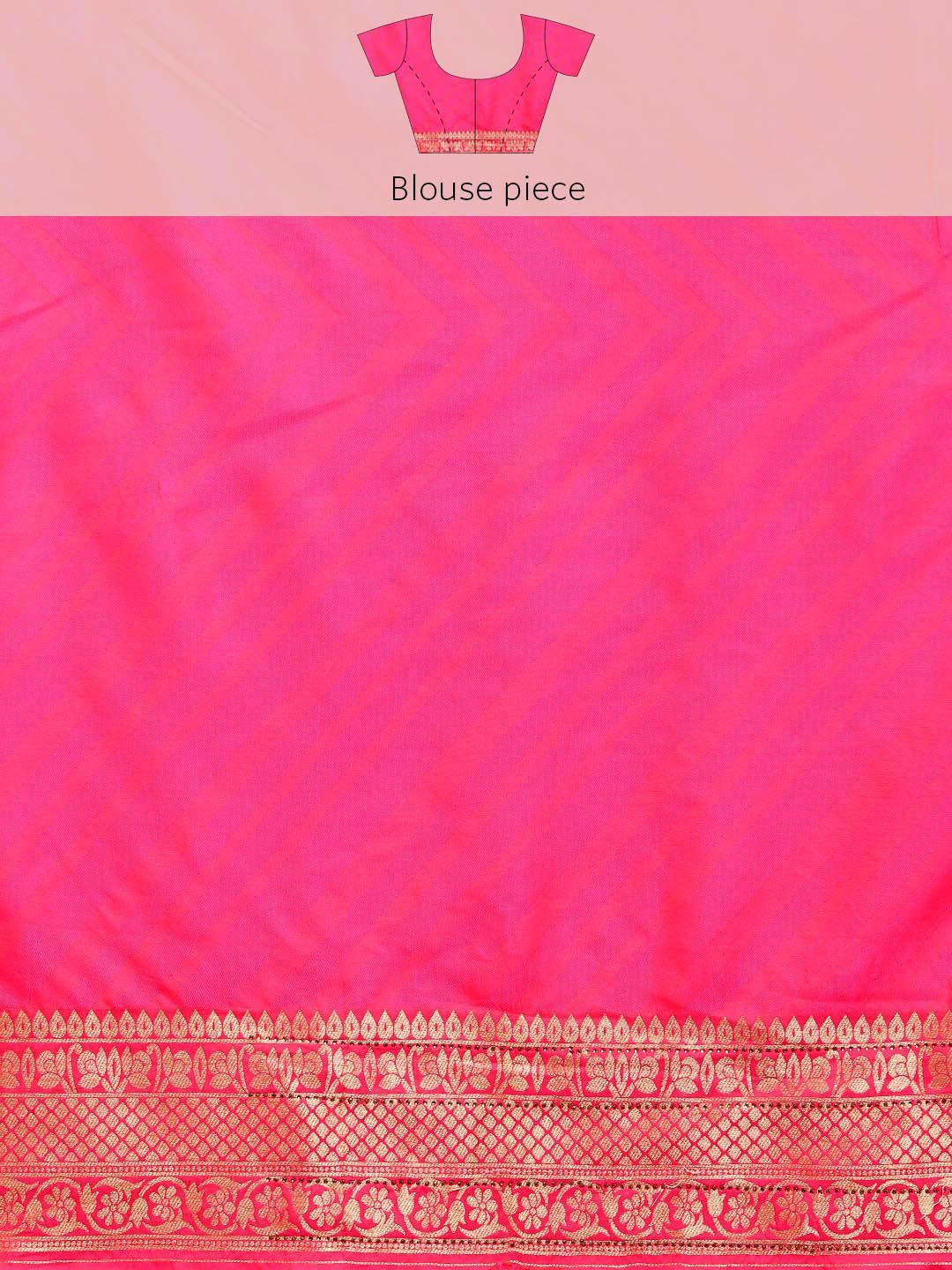 Pink Woven Design Brocade Saree