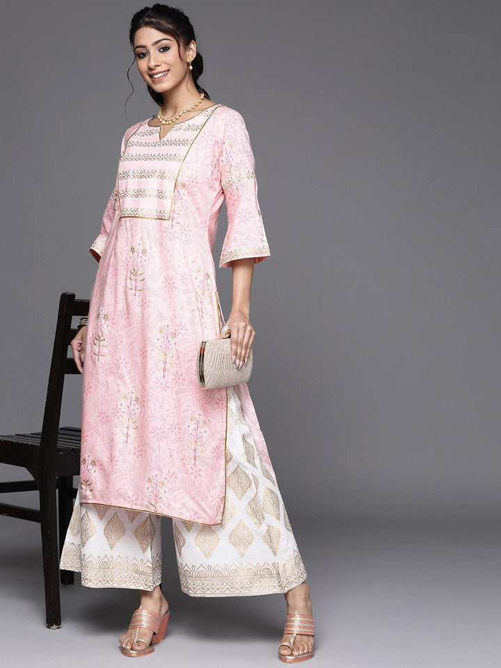 Pink Yoke Design Cotton Kurta - Libas