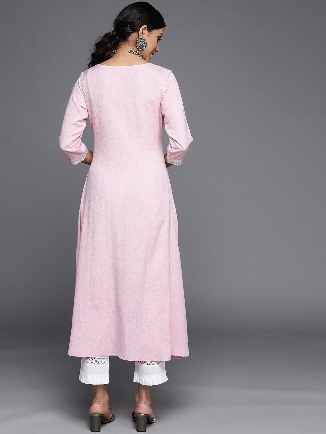 Pink Yoke Design Cotton Kurta