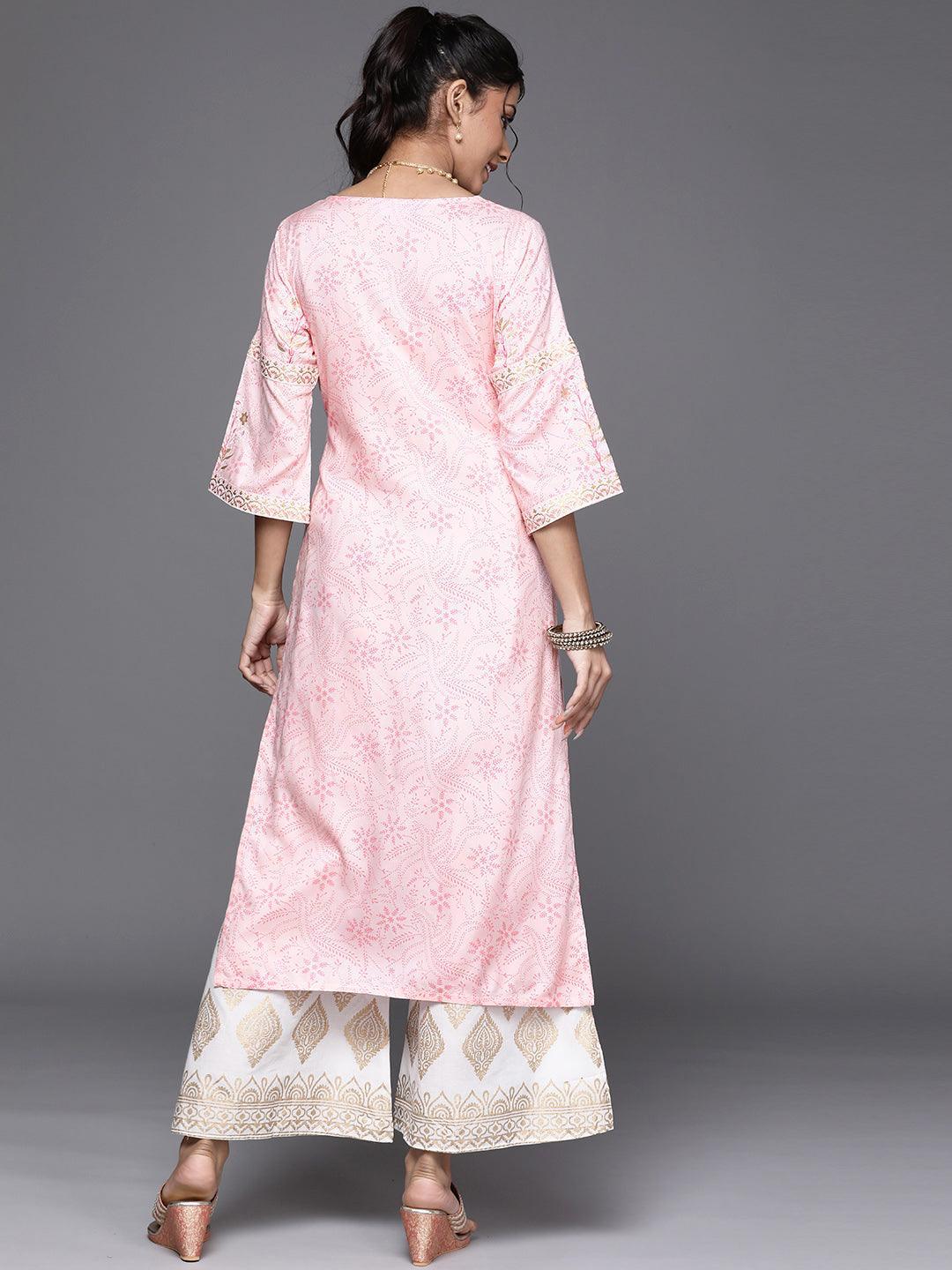 Pink Yoke Design Cotton Kurta