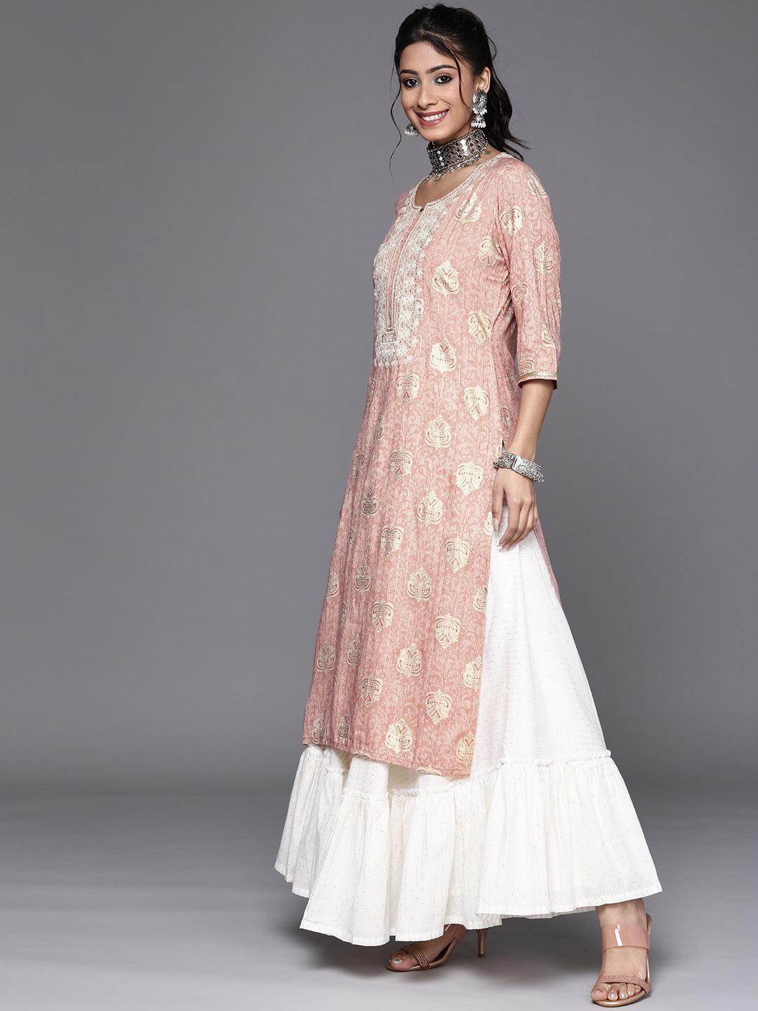 Pink Yoke Design Rayon Kurta - Libas