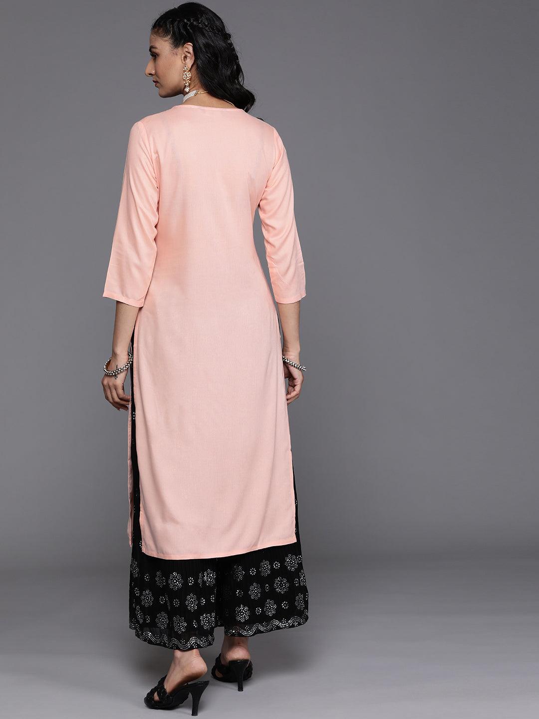 Pink Yoke Design Rayon Kurta