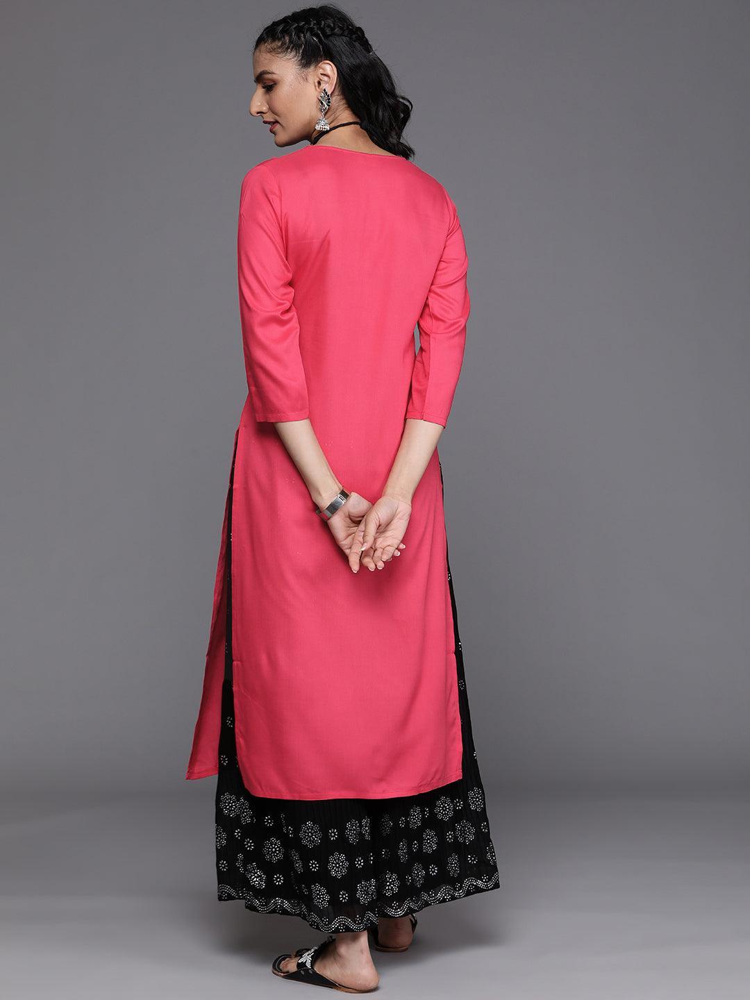 Pink Yoke Design Rayon Kurta