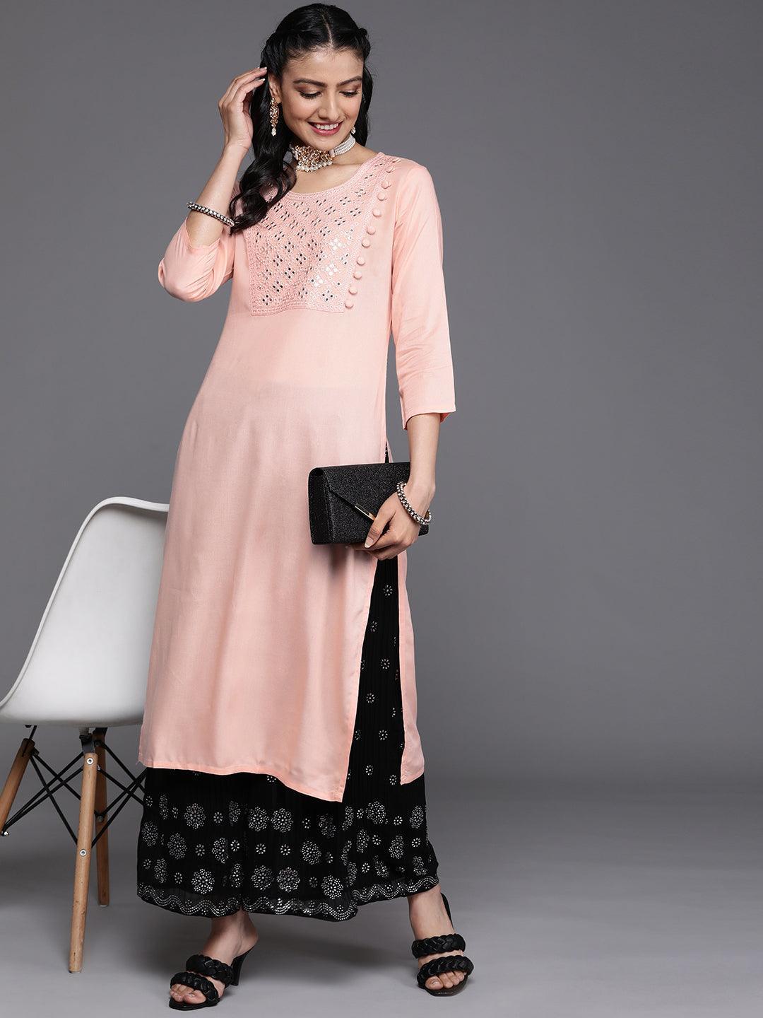 Pink Yoke Design Rayon Kurta