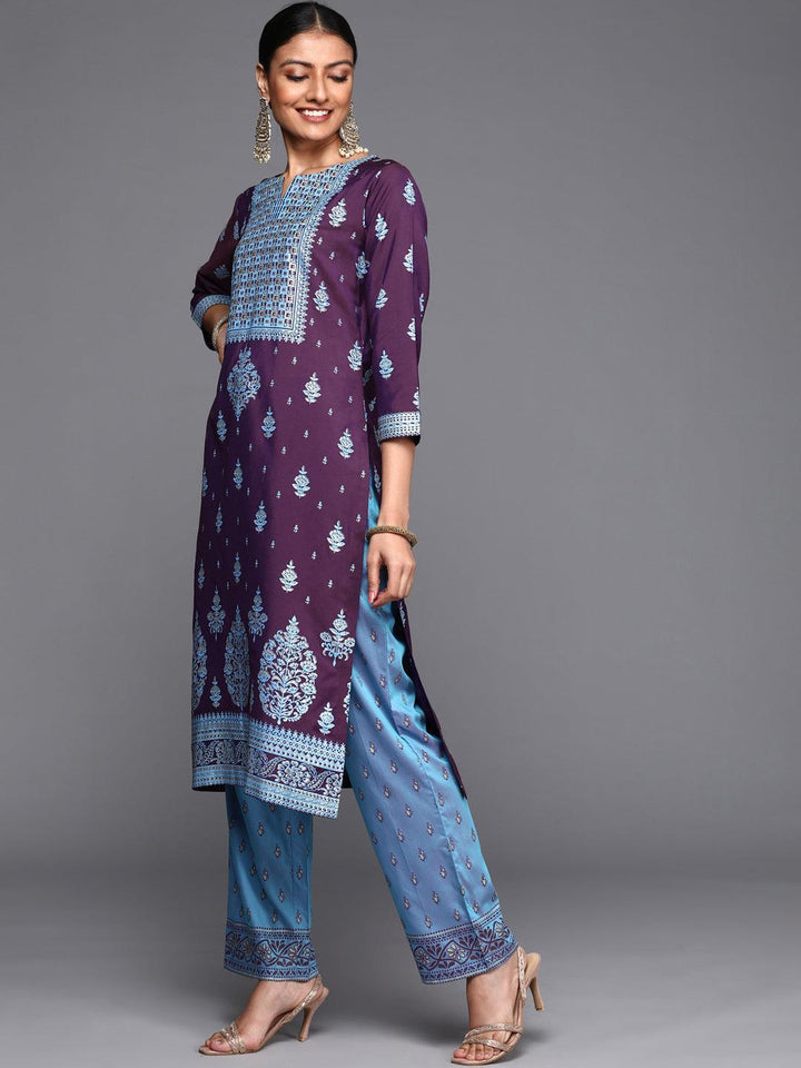 Purple Yoke Design Silk Kurta - ShopLibas