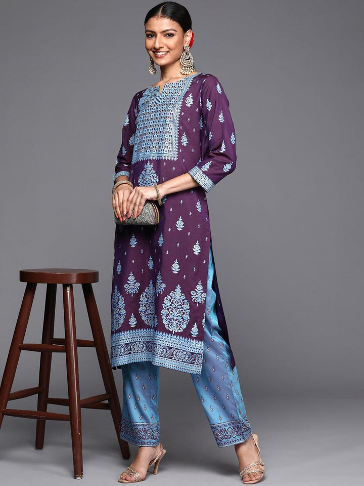 Purple Yoke Design Silk Kurta - ShopLibas