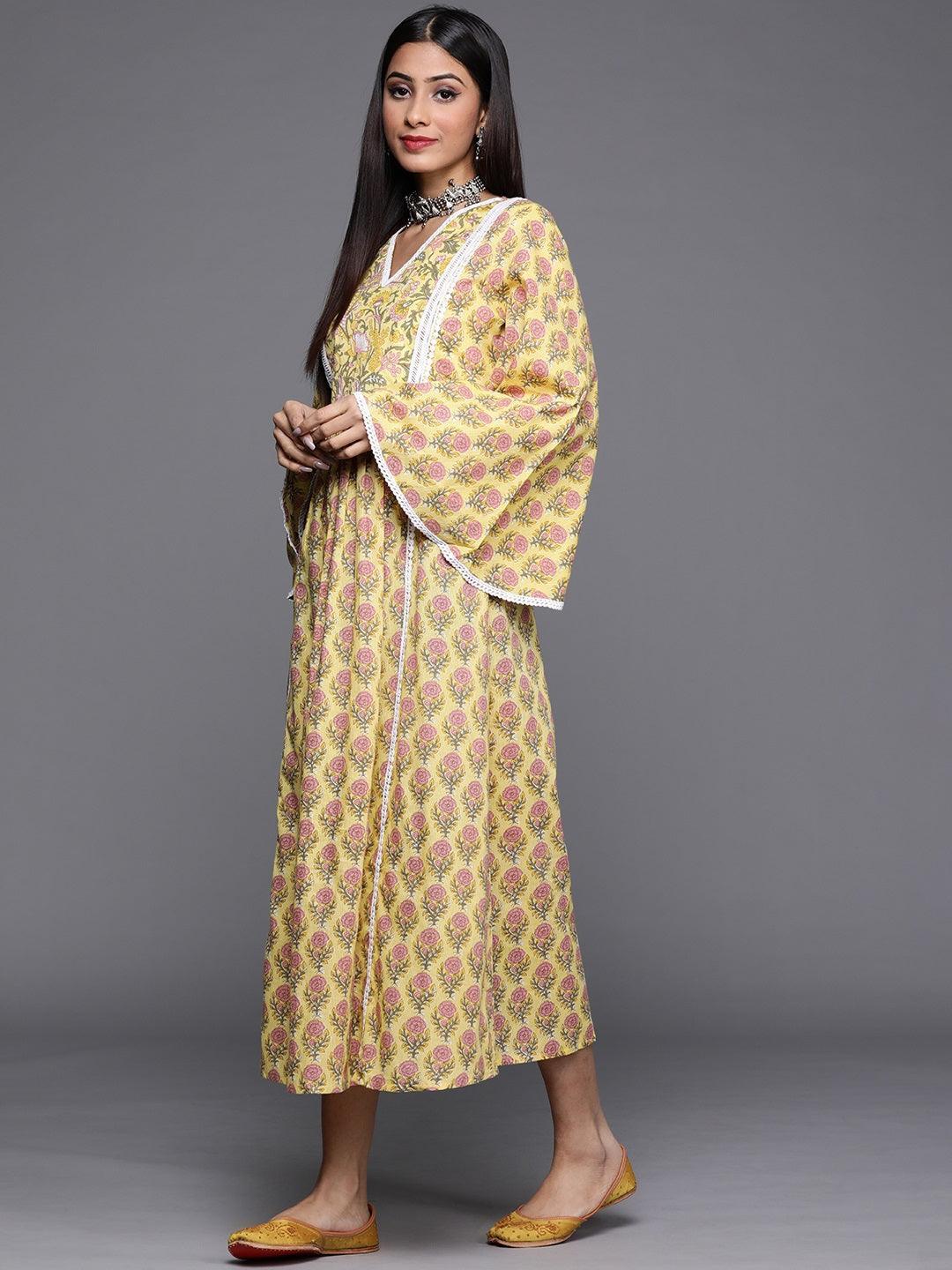 Yellow Printed Cotton Dress