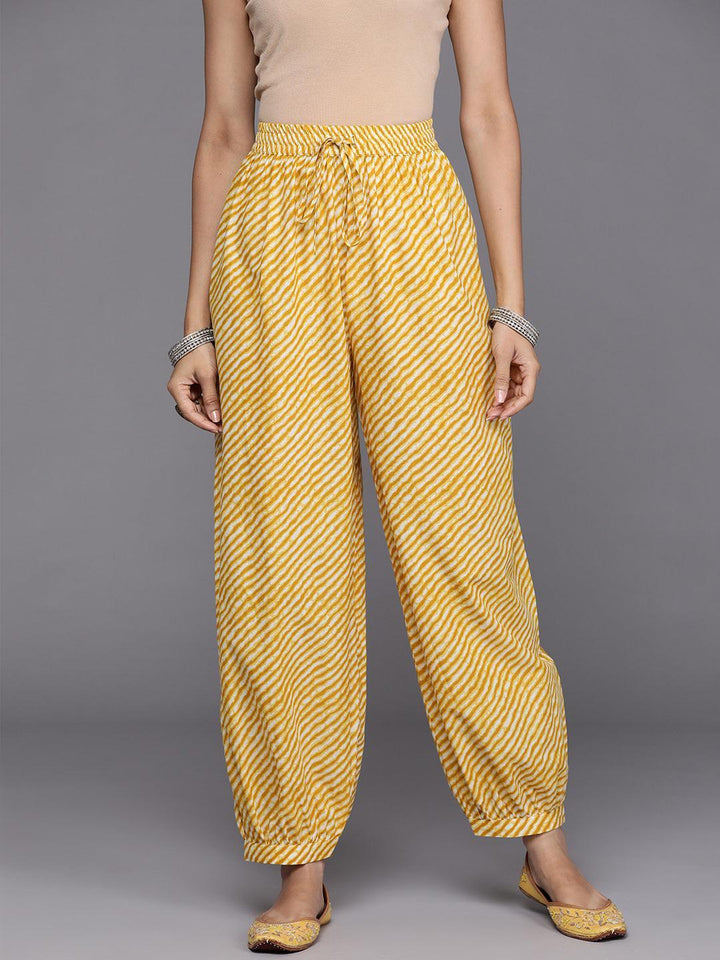 Yellow Printed Cotton Salwar Pants - ShopLibas