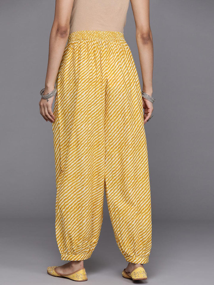 Yellow Printed Cotton Salwar Pants - ShopLibas