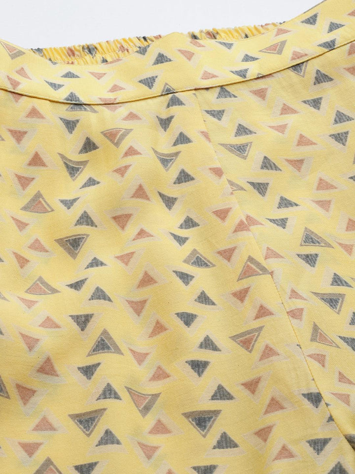 Yellow Printed Silk Blend Co-Ords - ShopLibas