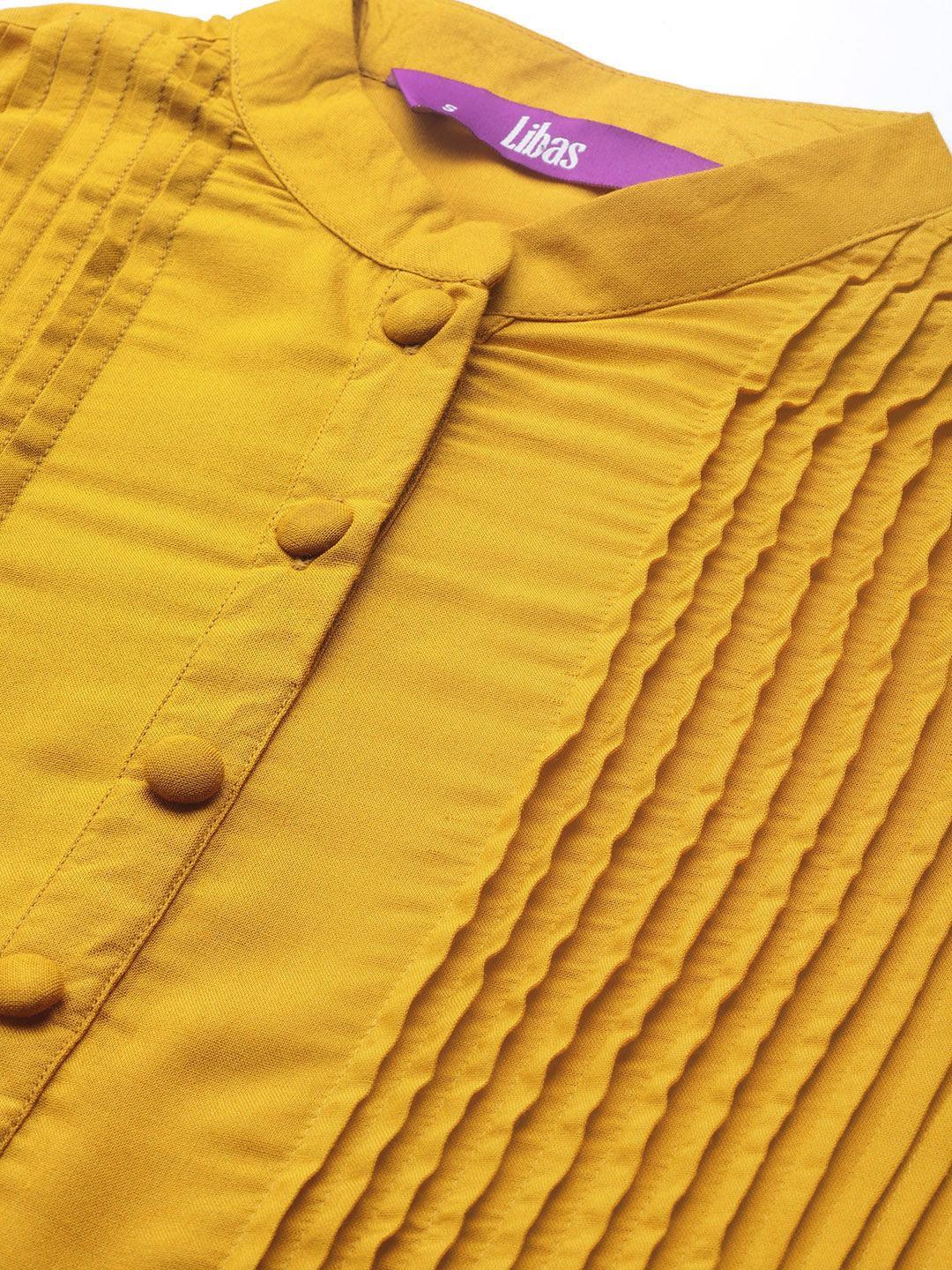 Yellow Solid Rayon Kurta